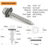 #10 x 1-1/2" Hex Head Sheet Metal Roof Screws, Rustpert Coating Metal to Wood siding Screws, 60 Pieces