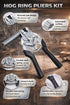 Seusoon 600 Hog Ring Pliers Kit with Galvanized Hog Rings Heavy Duty Cage Clamp Tool for Chicken Coops, Fencing