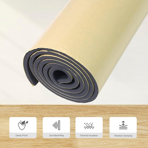 Storystore Foam Rubber Sheet with Adhesive, 12 x 118 x 1/4 Inch Neoprene Foam Sheet for Insulation