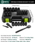 1/2" Set, 23-Piece (1324mm), 6-Point Drive Impact Socket Metric Cr-V Alloy Steel, with Ratchet Handle & Storage Case