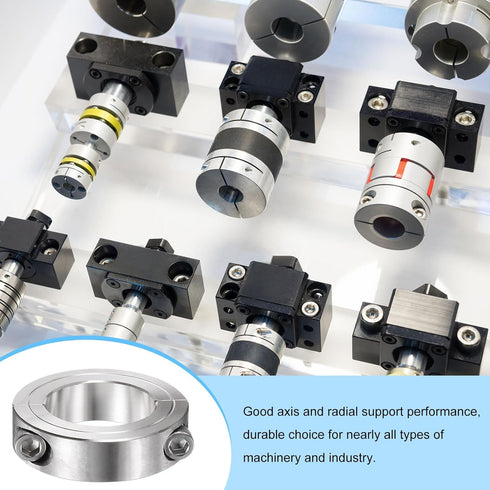 HARFINGTON Shaft Collar for 1-5/8" Rod, 2-5/8" OD, 11/16" Width, 304 Stainless Steel Double Split Axle Clamp-On Collar