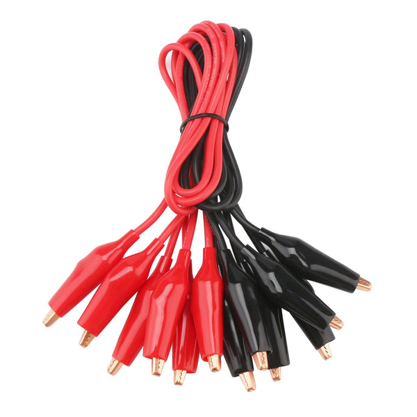 DROK Jumper Wires with Alligator Clips, 6pcs 45mm Large Pure Copper Test Leads, 19.6 inches/50cm