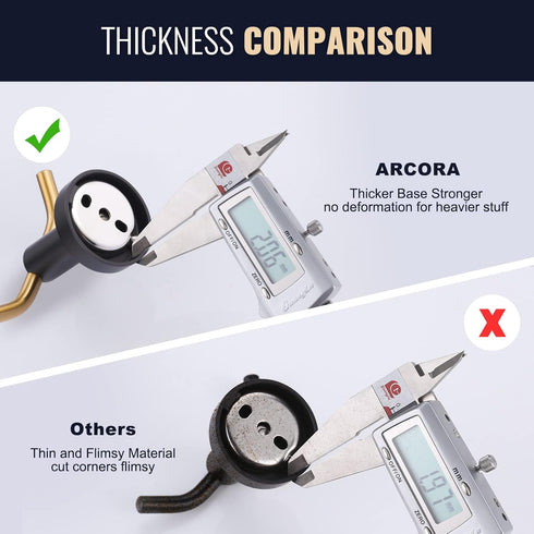 ARCORA Black and Gold Towel Hooks, SUS 304 Stainless Steel Double Wall Hooks for Bathroom, Heavy Duty Robe Hooks