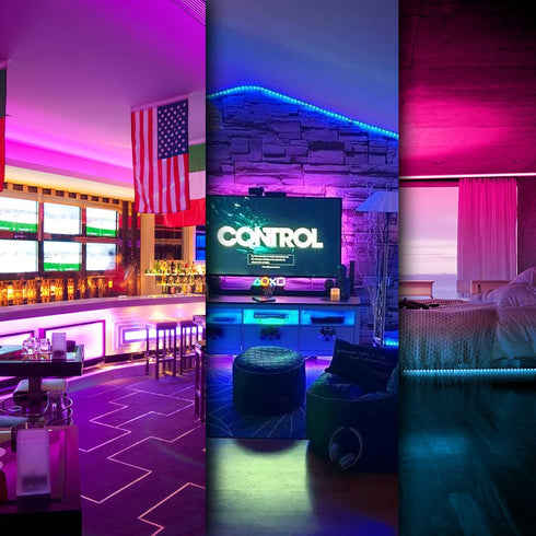 2835 200 (2 100 DAYBETTER Led Strip Lights Smart with App Control Remote, RGB for Bedroom, Music Sync Color Changing