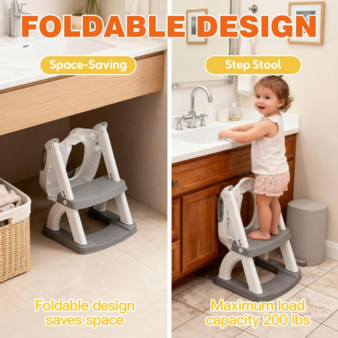 2in1 (8899+Grey) (8899, 8899-Music-Black) Potty Training Seat, SKYROKU Upgrade Toddler Toilet Seat for Kids Boys Girls