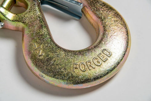 Clevis Slip Hooks with Latch, Safety Chain for 1/2'' Tow Chain, 9,000 LBS Working Capacity, Grade 70