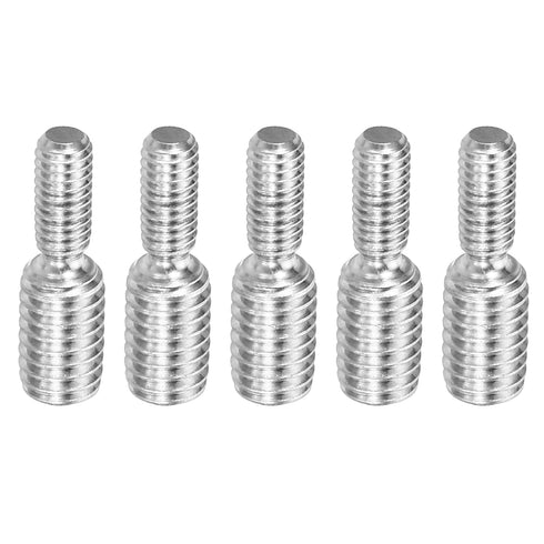 PATIKIL M4xM6x20mm Double End Threaded Stud Screw Bolt, 5 Pack 304 Stainless Steel Rod Bolts