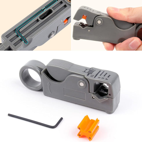 Knoweasy Compression Tool Kit - Coaxial Cable Crimper, Cutter with 20pcs Connectors for RG59/RG6 Coaxial Connections
