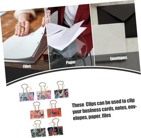 STOBOK 7pcs Tiny Binder Clips, Metal Paper Clips, Small File Clips, Cute Stainless Steel Document Clips for Office