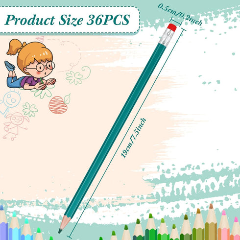 Zhanmai 36 Pieces Checking Pencils Erasable Pencils Pre Sharpened #2 HB with Erasable Tops for Checking Map Coloring Tests Grading (Green) by Zhanmai