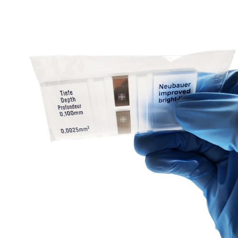Blood Counting Chamber, Cell Counting Chamber Hemocytometer Neubauer Improved with 2 pcs Coverslips