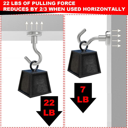 Strong Neodymium Magnetic Hooks, 22lbs Heavy Duty Rare Earth Hooks for Hanging, Pack of 28