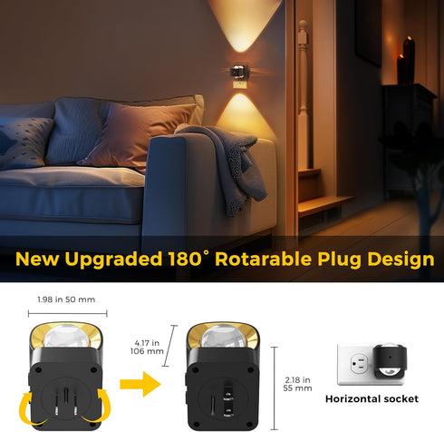 Gifts,1 Pack L LOHAS LED Night Light Projector, Night Lights Plug into Wall, Dusk to Dawn Sensor, Rotating Nightlight