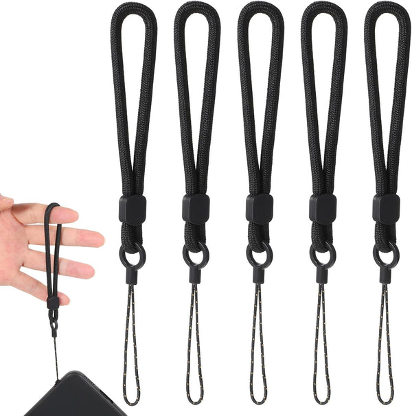 Larrel 5 Pcs Black Anti Theft Phone Strap, Lightweight Portable Mobile Phone Lanyard,