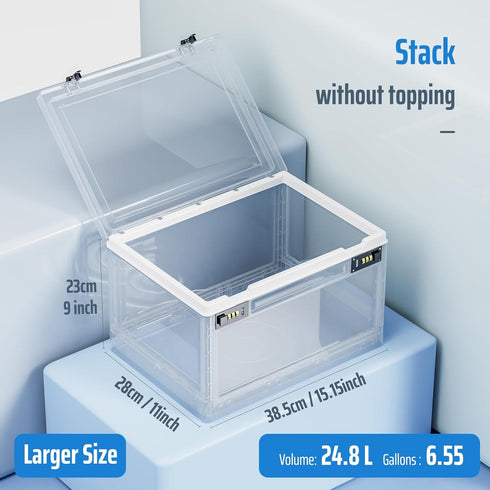 Lock Box with Locker, Lockable Cabinet for Office, School, Home Personal Items Safe, Medicine Organizer, Clear