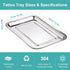 Dental Tray - Lyuxzad 3 Pack Stainless Steel Trays 12.6" X 10.6" X 0.8" Flat Tray for Dental Piercing Lab Instrument Kitchen Baking Pet Bathroom Tools (3pcs)