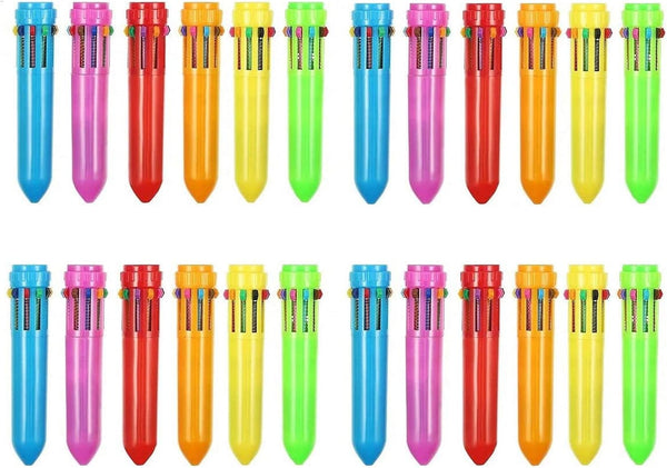 Kaptin 24 Pack Multicolor Ballpoint Pen Mini Shuttle Pens, Retractable Pens for Kids, Office School Supplies
