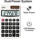 Deli Standard Function Basic Calculator, Solar Battery Dual Power Office Calculator with Cover, Metal Panel, 2 Pack