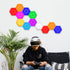 13 (6-Pack) Vcwtty Hexagon Lights, Smart LED Wall Lights with Remote, Colors Touch-Sensitive DIY Modular Assembled RGB