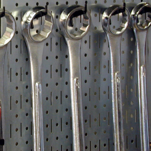 Wall Control Slotted Metal Pegboard Hooks Pack - Medium 1-7/8in Hook - Black for Pegboard and Tool Board