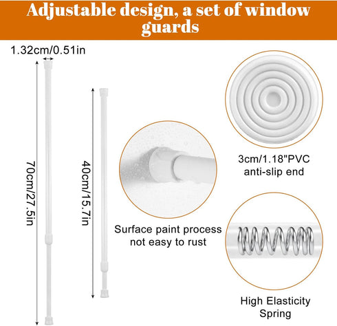 SynHHergyx 15.7''-27.5'' 1.2'' Sliding Door Security Bar Window Security Bar Locks Door Stick Securitys for Sliding