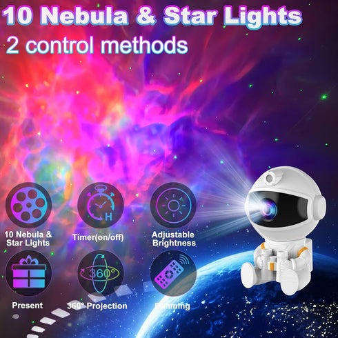 Space Future captain Astronaut Galaxy Night Light Projector for Bedroom - Star Lights Ceiling Projector with Remote