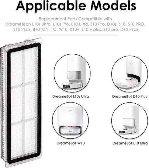 (6 Pieces) HEPA Filter Set Compatible with Dreametech L10s Ultra, L10s Pro, Z10 Pro, S10, S10 PLUS, Replacement