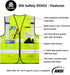 High Visibility Vest with Pockets and Zipper, ANSI Class 2 Reflective Construction Work Vest, Hi Vis Yellow M