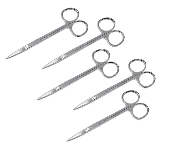Cynamed Iris Micro Dissecting Precision Lab Scissors, Fine Point Straight - Perfect for Doctors, Nurses, Students (Pack