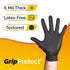 GripProtect 6 Mil BLACK Nitrile Exam Gloves | 6 Mil | Chemo-Rated | Heavy Duty | Textured | Food | Cleaning | Tattoo | Automotive | (Large, 100)