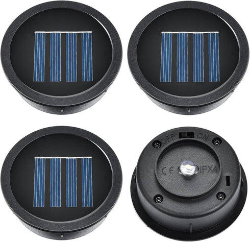 ELUTENG Solar Light Replacement Top 4 Pack (Top Size 2.76 inch, Bottom Size