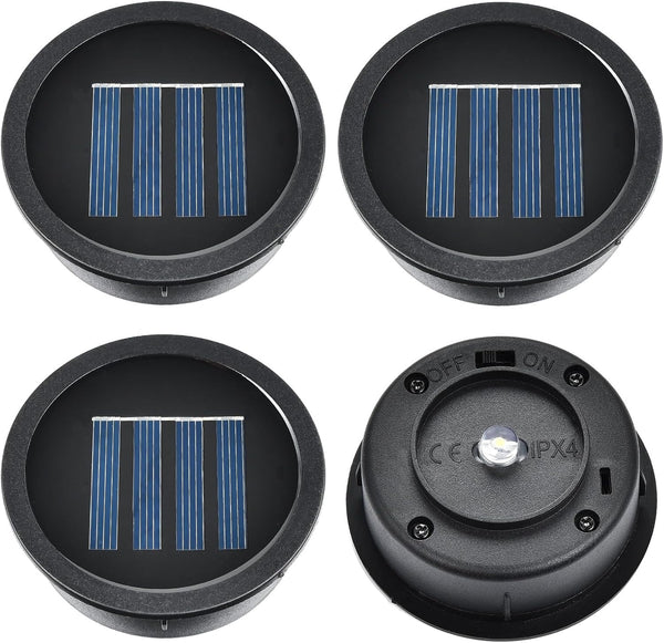 ELUTENG Solar Light Replacement Top 4 Pack (Top Size 2.76 inch, Bottom Size