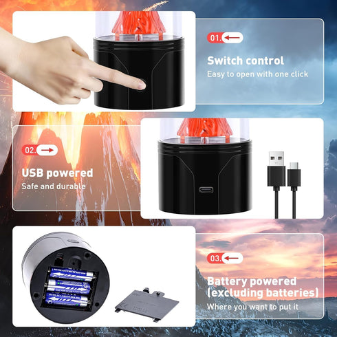 Volcano Lamp Science Kit, STEM Volcano Eruption Educational Kids Night Light USB/Battery Power, Christmas Gifts