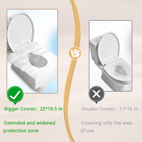 HelvioraX Flushable(50 Camping(22 16.5in) Toilet Seat Cover Disposable Pcs), XXL Travel Toilet Seat Covers for Adults