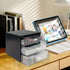 Desk Organizer with Drawer, Plastic Desk Storage Box for Office Stationery Supplies, Desktop Organizer (3 drawer, Black)