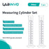 500ml Graduated Cylinder Set, 2pcs of Blue Printed Plastic Measuring Cylinders, Hexagonal Base, with Spout, IN-MC500