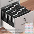 Plastic Extra Capacity Hanging File Folders, 6 Pack Heavy Duty 4" Expandable with Movable Dividers, Letter Size-Black