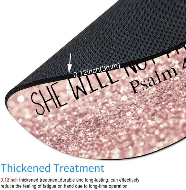 Psalm 46:5 God is Within Her, She Will not Fall - Bible Verse Purple Sparkles Glitter Pattern Mouse Pad, Non-Slip Rubber