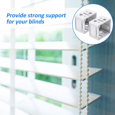 Jetec 8 Pieces 1 Inch White Blind Brackets, Profile Box Mounting Bracket for Window Blinds Headrail