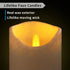 Pack 1 3" 4) FURORA LIGHTING Green Real Wax Crystallized LED Candle of (D x H for Home Dcor, Flameless Flickering