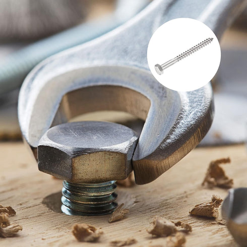 Hex Lag Screws (M6x70mm) - 10 Pcs 304 Stainless Steel Self-Tapping Wood Bolts for Household Applications