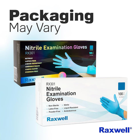 Blue Nitrile Gloves Disposable, Medium Latex Free 4 Mil Medical Gloves, 100 Count Powder Free Examination Gloves