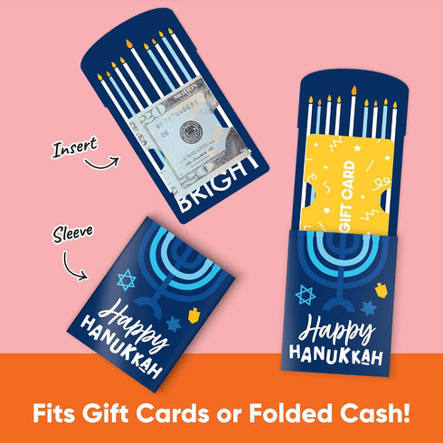 Pack, Set 8 Big Dot of Happiness Hanukkah Menorah Gift Card Holders with Envelopes, Chanukah Holiday Party Cash Money