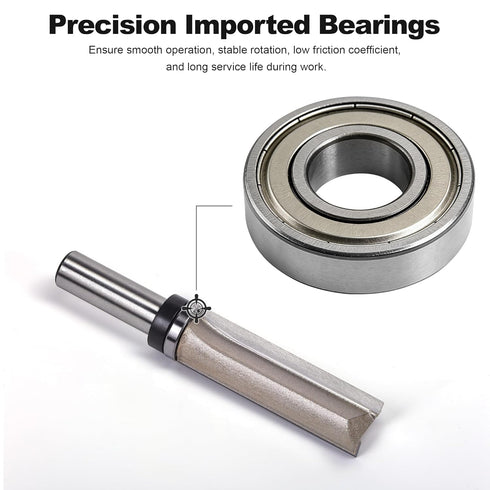 1/2" 3/4" 2-1/2" Top Bearing Flush Trim Router Bits Shank, Cut Diameter, Cut Length, Useful for Template/Pattern