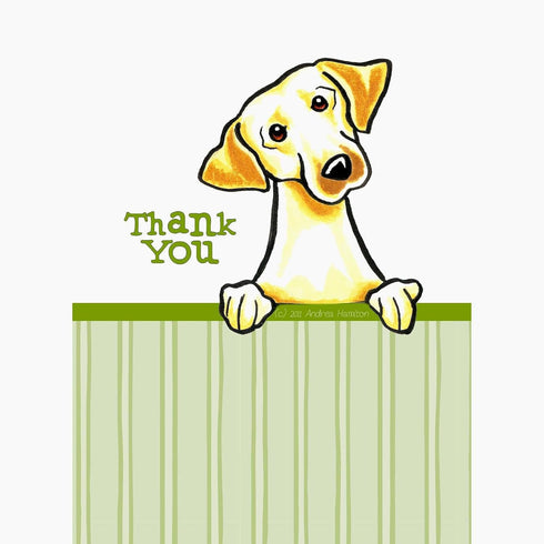 CafePress (10-pack) Yellow Lab Thank You Folded Greeting Cards Matte