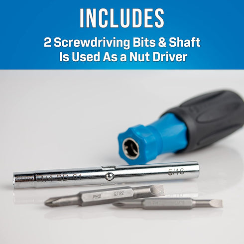 Jonard Tools Multi-Bit 6-in-1 Screwdriver with Comfort Grip, 7 1/2" Length SD-61