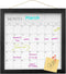 Umtiit Monthly Calendar Dry Erase Whiteboard, 11.8 x 11.8 inch Black Wood Frame for Planning and Scheduling