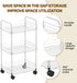Betoveren 3 Tier Utility Rolling Cart with Wheels Multifunctional Storage Cart Clear Movable Storage Organizer
