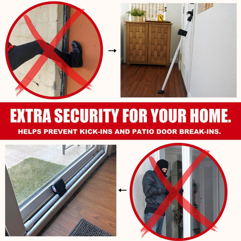 (120 Jammer Securityman Door Security Bar with Alarm | Sliding Door Security | Door Stopper dB Extra Loud Alarm) Enjoy
