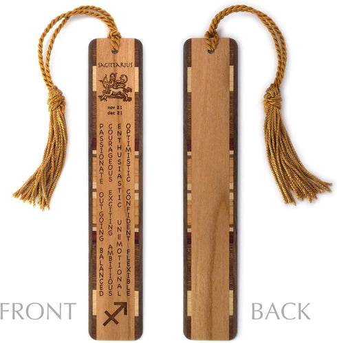 Sagittarius Zodiac Astrological Sign Wooden Bookmark, Handmade Engraved, Made in USA, Also Available Personalized
